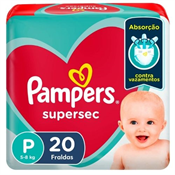 PAMPERS BASICA SUPERSEC P 20UN PACOTINHO