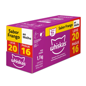 WHISKAS ADULTO FRANGO 85GR L20 P16 SACHE PROMO