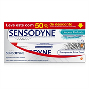 KIT SENSODYNE BRANQUEADOR EXTRA FRESH 90GR + CREME DENTAL LIMPEZA PROFUNDA