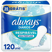 ABSORVENTE ALWAYS DIARIO S/ABAS RESPIRAVEL 120UN LEVE MAIS PAGUE MENOS