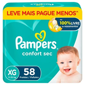 FRALDA PAMPERS CONFORTSEC FORTEBAG XG 58UN