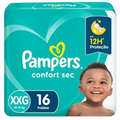 FRALDA PAMPERS CONFORTSEC XXG 16UN PACOTAO