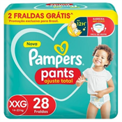FRALDAS PAMPERS CONFORTSEC PANTS XXG 28UN MEGA