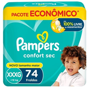 FRALDA PAMPERS CONFORTSEC MAX XXXG 74UN
