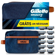 KIT 12 CARGAS MACH3 ACQUA GRIP + NECESSAIRE GRATIS