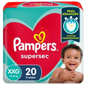 FRALDA PAMPERS BASICA SUPERSEC XXG 20UN PACOTAO