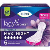 ABSORVENTE TENA LADY DISCREET MAXI NIGHT COM 6 UN