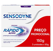 CREME DENTAL SENSODYNE RAPIDO ALIVIO 50GR LEVE 3 PAGUE 2 PROMO