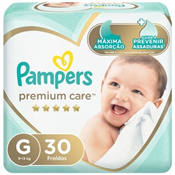 FRALDA PAMPERS PREMIUM CARE G 30UN MEGA