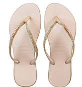 HAVAIANAS SLIM GLITTER BEGE PALHA 43/44