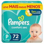 FRALDA PAMPERS CONFOTSEC FORTEBAG P 72UN