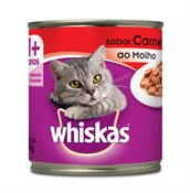WHISKAS AO MOLHO CARNE 290GR LATA