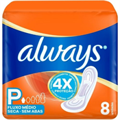 ABSORVENTE ALWAYS BASICO SEM ABAS SECA P 8 UNIDADES