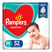 FRALDA PAMPERS BASICA SUPERSEC M 52UN HIPER