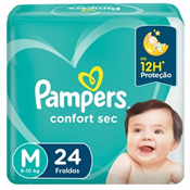 FRALDA PAMPERS CONFORTSEC M 24UN PACOTAO