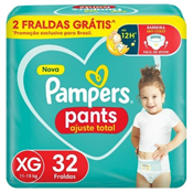 FRALDA PAMPERS CONFORTSEC PANTS XG 32UN MEGA