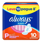 ABSORVENTE ALWAYS BASICO C/ABAS SUAVE P 10UN LEVE MAIS PAGUE MENOS