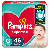 FRALDA PAMPERS BASICA SUPERSEC G 46UN HIPER