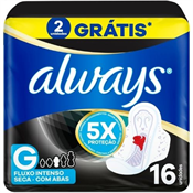 ABSORVENTE ALWAYS NOTURNO C/ABAS SECA G 16UN LEVE MAIS PAGUE MENOS