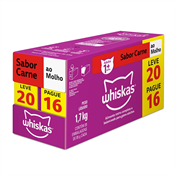 WHISKAS ADULTO CARNE 85GR L20 P16 SACHE PROMO