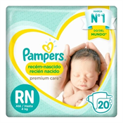 FRALDA PAMPERS RECEM NASCIDO PREMIUM CARE 20UN