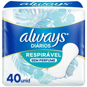 ABSORVENTE ALWAYS DIARIO SEM ABAS RESPIRAVEL 40 UNIDADES