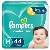 FRALDA PAMPERS CONFORTSEC M 44UN MEGA