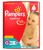 FRALDA PAMPERS BASICA SUPERSEC G 84UN JUMBO