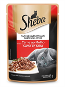 SHEBA ADULTO CARNE AO MOLHO 85GR SACHE
