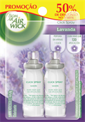 DESODORIZADOR BOM AR CLICK SPRAY LAVANDA REFIL + 1UN - 50% DESCONTO