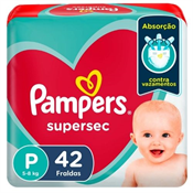 FRALDA PAMPERS SUPERSEQUINHA P 42UN MEGA