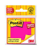 BLOCO DE NOTAS ADESIVAS ROSA POST-IT 76MM X 76MM 45 FOLHAS
