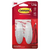 GANCHO PARA USO GERAL BRANCO OVAL 1,3KG COMMAND M 2 UN