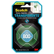 FITA DUPLA FACE TRANSPARENTE ROLO SCOTCH FIXA FORTE 19MM X 2M