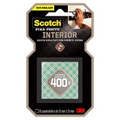 FITA ADESIVA DUPLA FACE INTERIOR QUADRADINHO SCOTCH FIXA FORTE 25MM X 25MM 16 UN