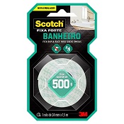 FITA DUPLA FACE BANHEIRO SCOTCH FIXA FORTE 24MM X 1,5M