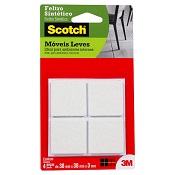 FELTRO PROTETOR SINTETICO BRANCO QUADRADO SCOTCH GG 38MM X 38MM X 3MM 4 UN