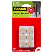 FELTRO PROTETOR SINTETICO BEGE REDONDO SCOTCH P 19MM X 19MM X 5MM 18 UN
