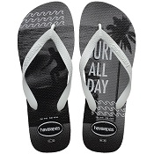 HAVAIANAS TOP ATHLETIC CINZA ACO / PRETO / BRANCO 39/40