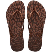 HAVAIANAS SLIM ANIMALS CAFE / ACOBREADO METALICO 35/36