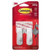 GANCHO PARA USO GERAL BRANCO RETANGULAR 450G COMMAND P 2 UN