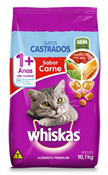 WHISKAS GATOS CASTRADOS CARNE 10,1KG
