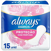 ABSORVENTE ALWAYS DIARIO SEM ABAS COM PERFUME 15 UNIDADES